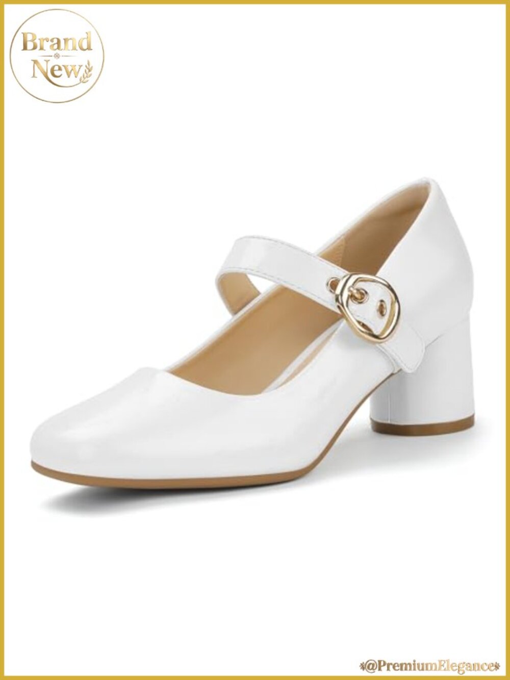 IDIFU Mary Jane Pumps Women's Closed Toe Chunky Block Heels Dress Work